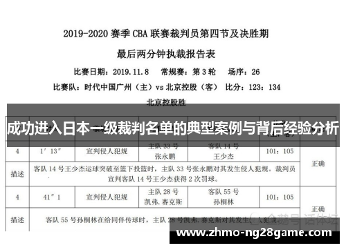 成功进入日本一级裁判名单的典型案例与背后经验分析